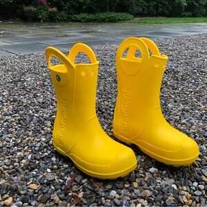 CROCS Yellow Rain & Snow Boots Waterproof Ankle-Height